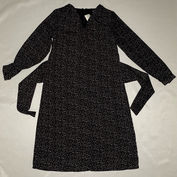 Tie V-Neck Dress - WHITE SPECKLE lined - Picture 10 of 17